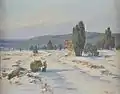 Winterliche Heide bei Wilsede, Ölgemälde 1910