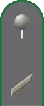 Dienstgradabzeichen eines Gefreiten der Jägertruppe auf Schulterklappe der Jacke des Dienstanzuges für Heeresuniformträger