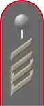 Dienstgradabzeichen eines Stabsgefreiten der Heeresflugabwehrtruppe auf Schulterklappe der Jacke des Dienstanzuges für Heeresuniformträger
