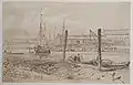 Am Reiherstieg 1884, Zeichnung von Johann Theobald Riefesell