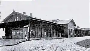 Der alte Lübecker Bahnhof an der Spaldingstraße(geschlossen am 4. Dezember 1906)