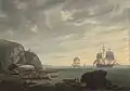 wreck of HMS Crocodile at Prawle Point -- 1784