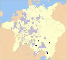 Karte des Hochstiftes Freising im Heiligen Römischen Reich (1648)