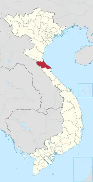 Karte von Vietnam mit der Provinz Hà Tĩnh hervorgehoben