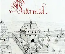 Hadermühle mit Herrensitz im Cnopfschen Skizzenbuch