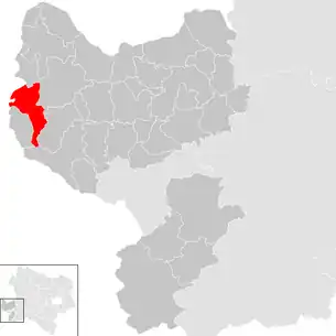 Lage der Gemeinde Haidershofen im Bezirk Amstetten (anklickbare Karte)