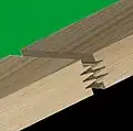 Horizontal-Zinkung, Halbschulterprofil mit Randzinken