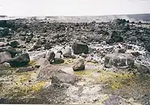 Zeichen vulkanischer Aktivität: Schwefelablagerungen am Rand des Halemaʻumaʻu-Kraters des Kīlauea auf Hawaii