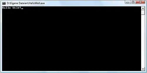 Hallo Welt in der Console