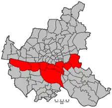 Karte: Lage des Wahlkreises Billstedt – Wilhelmsburg – Finkenwerder in Hamburg.