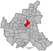 Karte: Lage des Wahlkreises Barmbek – Uhlenhorst – Dulsberg in Hamburg.