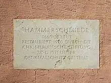 Hammerschmiede, Informationstafel