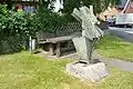 Ehemaliger Träger der alten Hochbrücke beim Denkmal