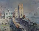 Mittelrhein bei Oberwesel,Öl auf Leinwand, 1920er Jahre