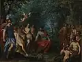 Jan Brueghel d. Ä. und Hans Rottenhammer: Der Wettstreit von Apollo und Pan, 1599, Öl auf Kupfer, 25,4 × 35,0 cm, Fitzwilliam Museum, Cambridge