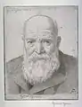 Hans Thoma, Selbstporträt im Alter von 80, Kaltnadelradierung, 1919