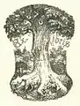 Hans Thoma, Exlibris für Hch. W., Zinkografie, monogrammiert