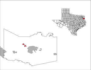 Lage von Nesbitt im Harrison County (links) und in Texas (rechts)