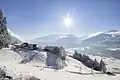 Blick von Hart im Zillertal auf die andere Talseite Richtung Zillertal taleinwärts