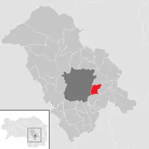 Lage der Gemeinde Hart bei Graz im Bezirk Graz-Umgebung (anklickbare Karte)