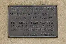Gedenktafel für W. Hartenstein