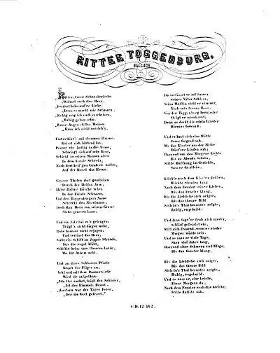 Text aus dem Druck der musikalischen Bearbeitung von Carl Haslinger