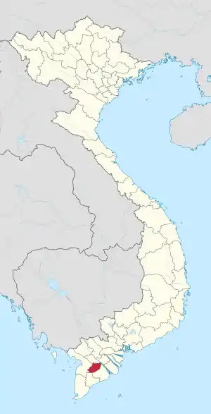 Karte von Vietnam mit der Provinz Hậu Giang hervorgehoben