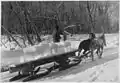 Eistransport mit Pferdeschlitten, ca. 1935