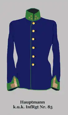HauptmannUngarische Infanterie (Egalisierung: Apfelgrün)