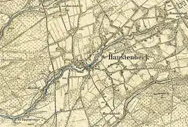Haustenbeck, Kartenausschnitt Messtischblatt Senne, Stand 1897