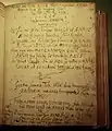 Kirchenbuch Havnbjerg, Beyerholms lateinisches Neujahrsgedicht für das Jahr 1665, unten sein Vermerk über drei Kometen-Erscheinungen im Jahr 1665 (darunter C/1664 W1, C/1665 F1), die er als schlechtes Omen ansah