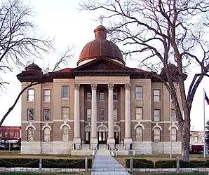 Das Hays County Courthouse, gelistet im NRHP mit der Nr. 80004134