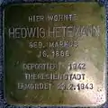 Stolperstein für Hedwig Hetemann