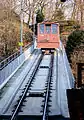 Bergbahn Heidelberg, Wagen der oberen Bahn bei der Einfahrt in die  Station Molkenkur