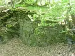 Mauerwerk am Halsgraben,der Vor- und Hauptburg trennte