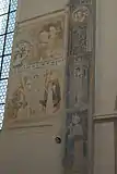 Heiliger Kyrill (oben), heiliger Stephanus (unten), am Chorbogen heilige Barbara