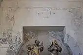 Christuskopf, heiliger Benedikt und heiliger Bernhard