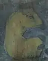 Sitzender Akt mit Pflanze