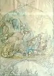 „Der Kampf im Wasgenwald“ Bebilderungsentwurf von H. L. Philippi