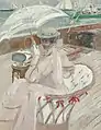 Madame Helleu sur son yacht L'etoile, Öl auf Leinwand, um 1898–1900