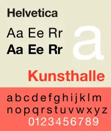 Schriftbeispiel für Helvetica
