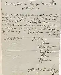 Gefälschter Senatsbeschluß zum Ausschluss von Sebald Brendel aus der Universität zu Würzburg, 23. August 1819