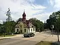 Jaguar XK 120 DHC, Baujahr 1953, vor der Haltestelle Wilhelmshöhe (Park)