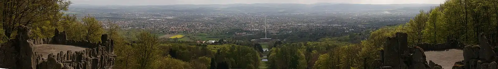 Blick vom Herkules in das Kasseler Becken