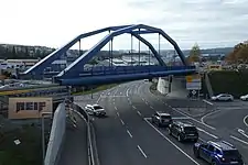 Hans-Ulrich-Bay-Brücke über die B 295 in Heumaden, November 2020