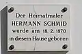 Gedenktafel am Geburtshaus