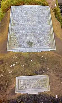 Hermann Suter- Buechi (1870–1926), Organist, Musiklehrer, Dirigent, Komponist, Direktor des Konservatoriums Basel, Grab auf dem Friedhof Hörnli, Riehen, Basel-Stadt