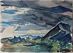 Gewitterstimmung über FüssenAquarell, 1922