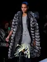 Silberfuchsmantel, galoniert(Herve Leger, New York 2014)