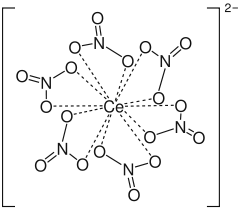 Strukturformel des Hexanitratocerat-Anions